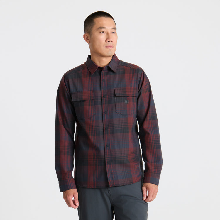 Roark Diablo Long Sleeve Flannel - Sangria - Sun Diego Boardshop