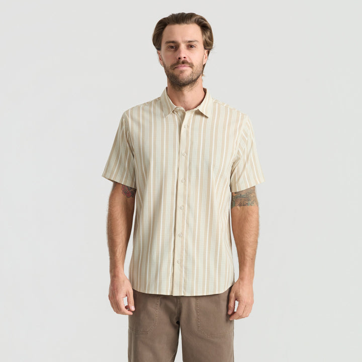 Roark Mens Bless Up Breathable Stretch Shirt Beige - Sun Diego Boardshop