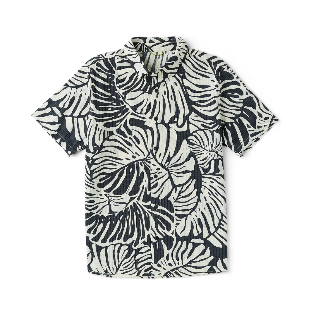 Roark Men's Bless Up Breathable Stretch Shirt - Black Monstera