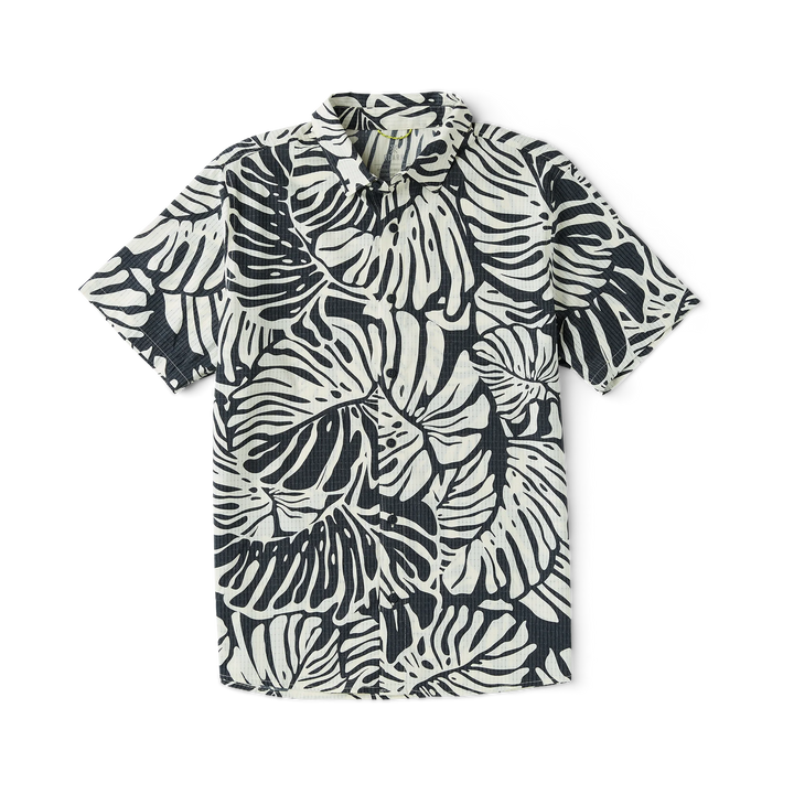 Roark Men's Bless Up Breathable Stretch Shirt - Black Monstera
