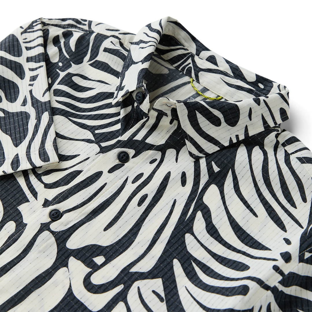 Roark Men's Bless Up Breathable Stretch Shirt - Black Monstera