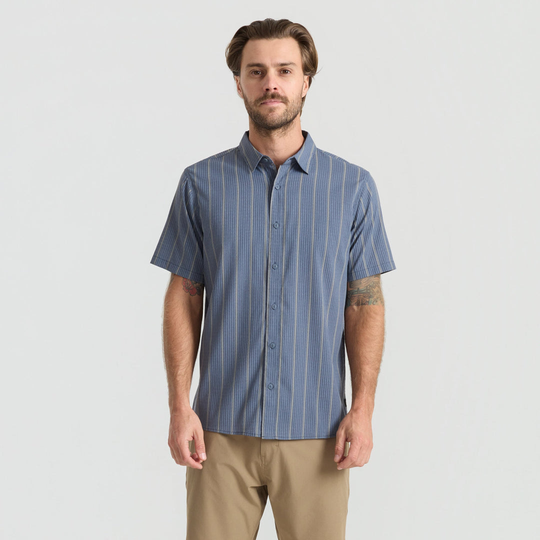 Roark Mens Bless Up Breathable Stretch Shirt Neptune - Sun Diego Boardshop