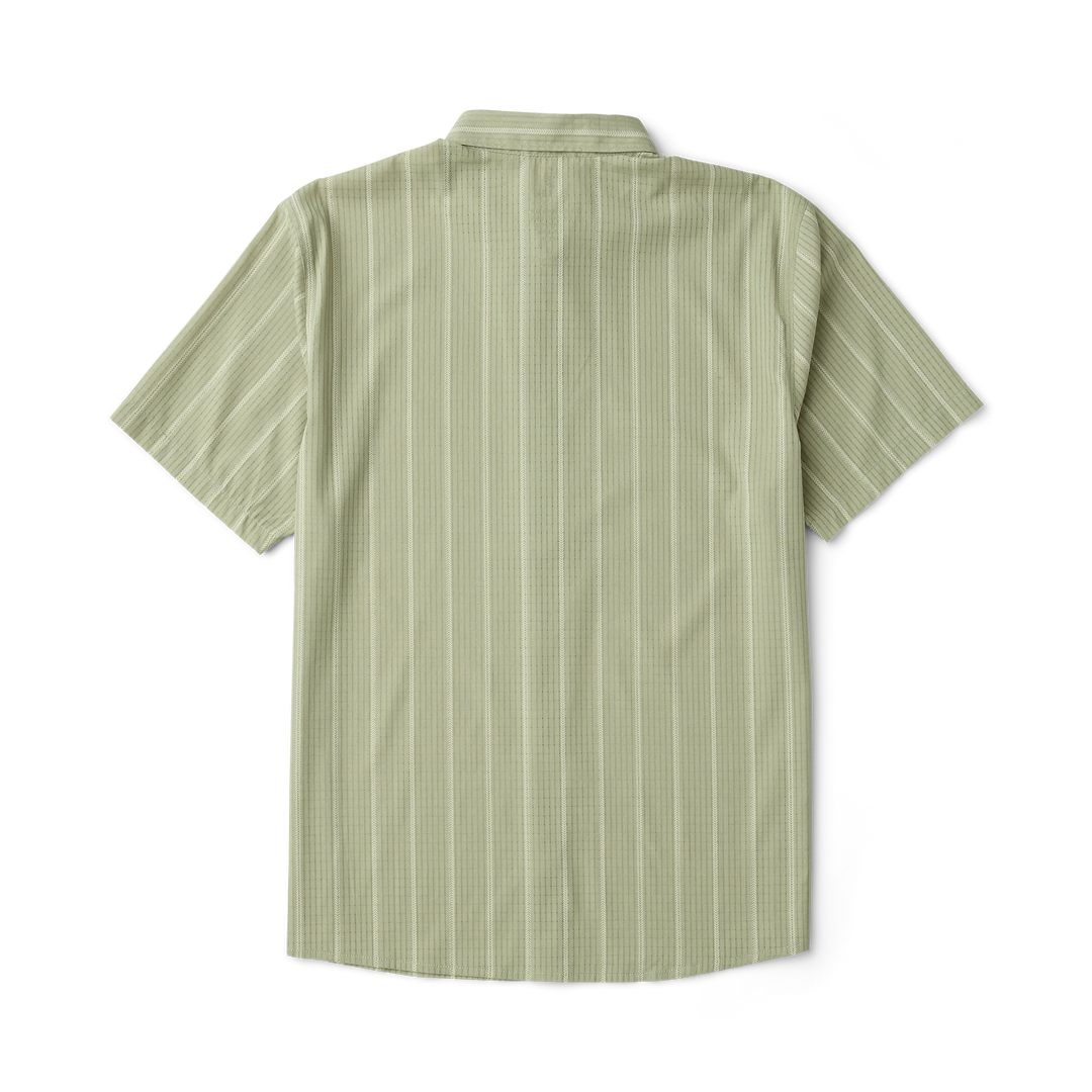 Roark Men's Bless Up Breathable Stretch Shirt - Sage Stripe