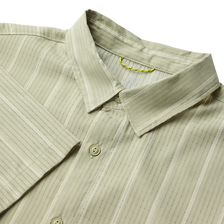 Roark Men's Bless Up Breathable Stretch Shirt - Sage Stripe