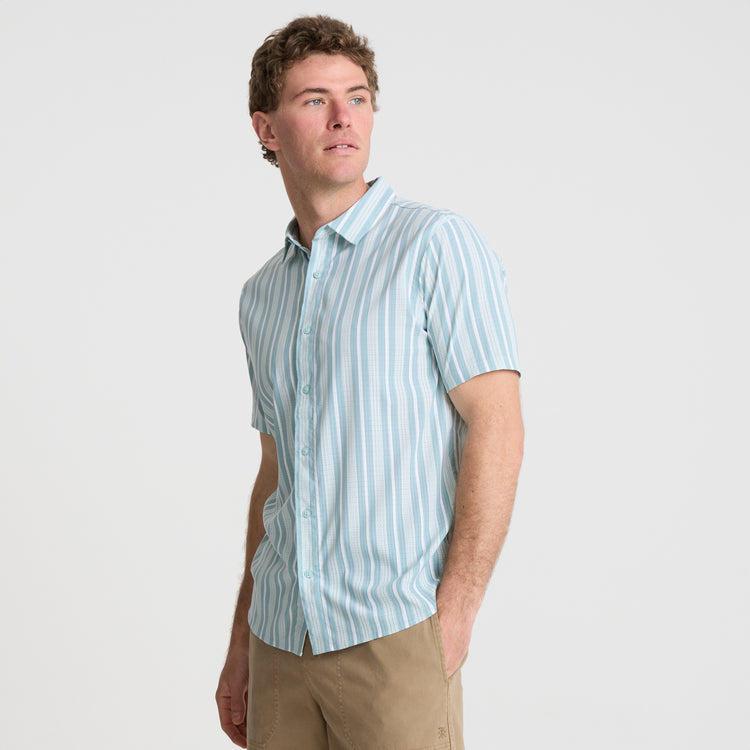 Roark Bless Up Breathable Stretch Shirt - Stripe Dusty Blue - Sun Diego Boardshop