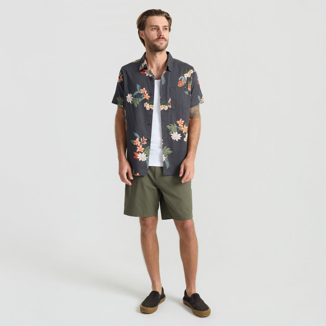 Roark Men's Journey Short Sleeve Button Up Shirt - Onyx - Sun Diego Boardshop