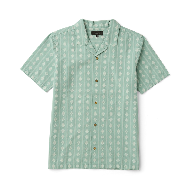 Roark Men's Gonzo Short Sleeve Button Up Shirt - Hazy Blue Jacquard