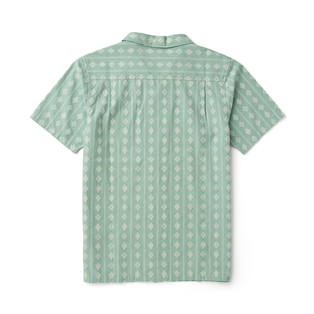 Roark Men's Gonzo Short Sleeve Button Up Shirt - Hazy Blue Jacquard