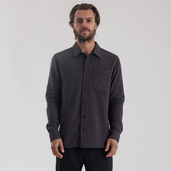 ROARK Crossroads Long Sleeve Flannel - CHARCOAL - Sun Diego Boardshop