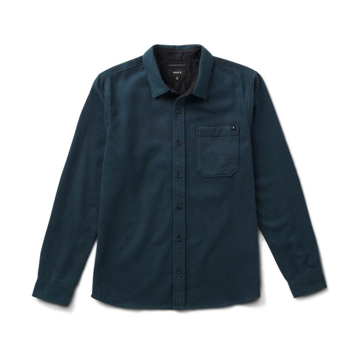 Roark Crossroads Organic Cotton Flannel - Deep Navy Herringbone