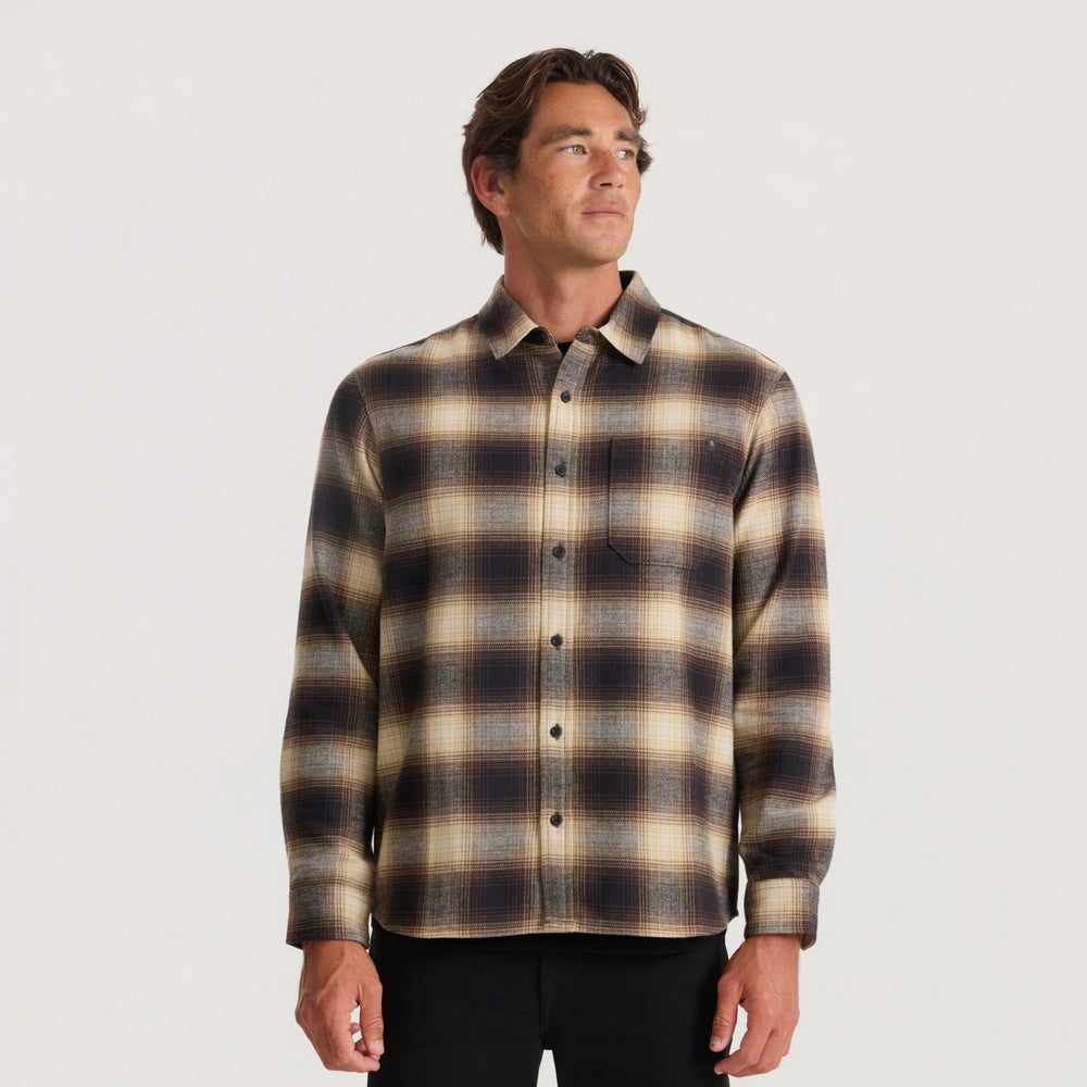 Roark Men's Crossroads Organic Cotton Flannel - Faded Brown - Sun Diego Boardshop
