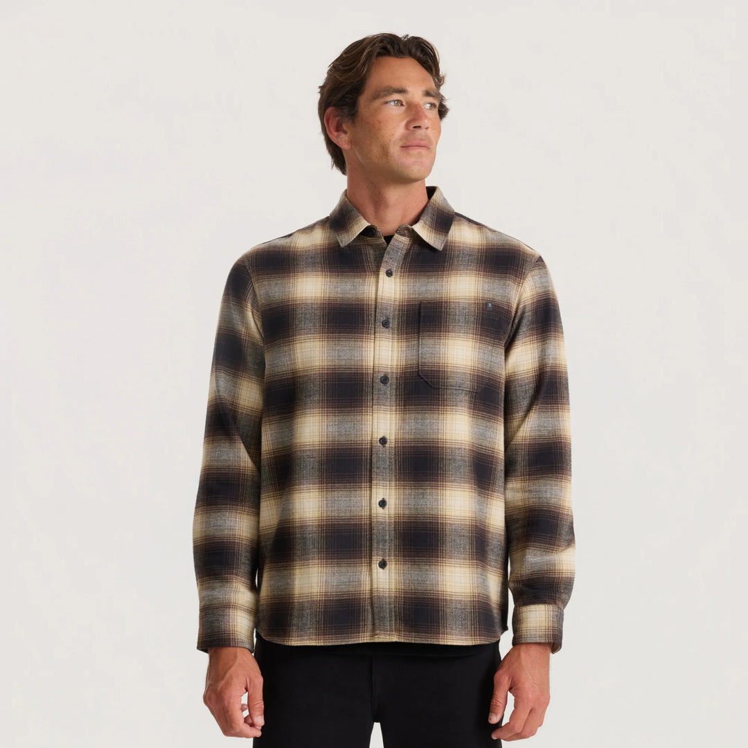Roark Men's Crossroads Organic Cotton Flannel - Faded Brown - Sun Diego Boardshop