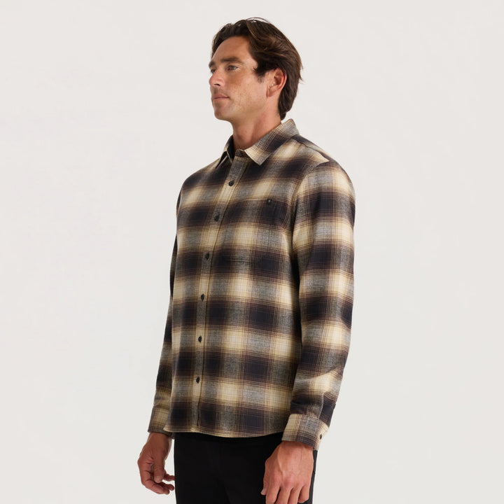 Roark Men's Crossroads Organic Cotton Flannel - Faded Brown - Sun Diego Boardshop