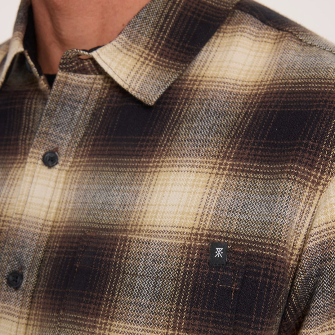 Roark Men's Crossroads Organic Cotton Flannel - Faded Brown - Sun Diego Boardshop