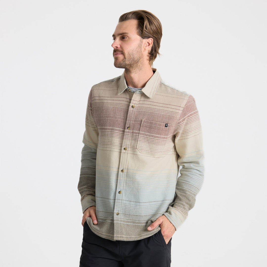 Roark Men's Crossroads Organic Cotton Flannel - Fossil - Sun Diego Boardshop