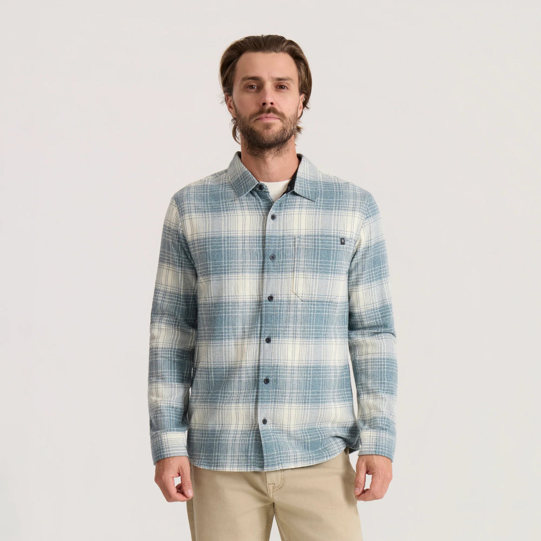Roark Men's Crossroads Organic Cotton Flannel - Hazy Blue - Sun Diego Boardshop