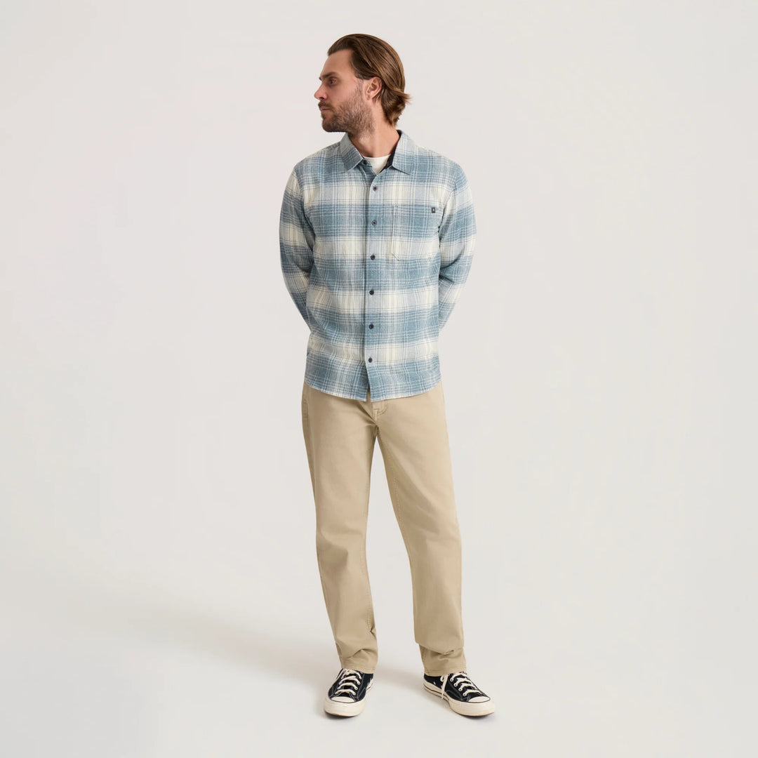 Roark Men's Crossroads Organic Cotton Flannel - Hazy Blue - Sun Diego Boardshop