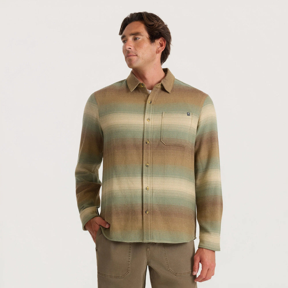 Roark Men's Crossroads Organic Cotton Flannel - Sand - Sun Diego Boardshop
