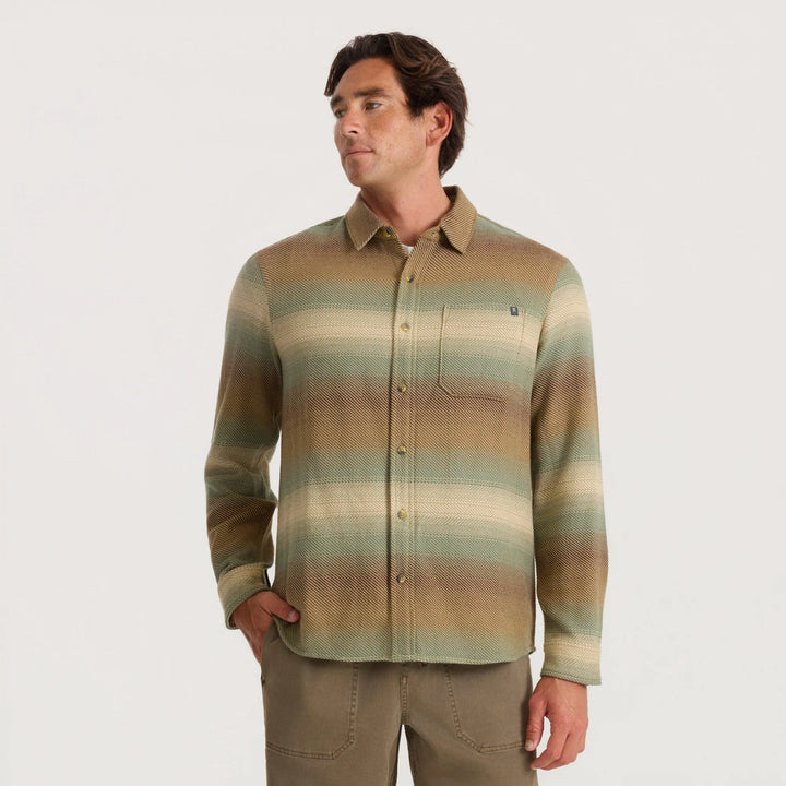 Roark Men's Crossroads Organic Cotton Flannel - Sand - Sun Diego Boardshop