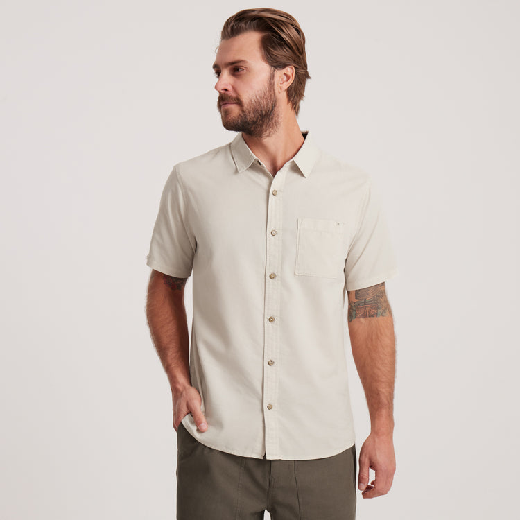 Roark Made To Fade Short Sleeve Button Up Shirt - BONE - Sun Diego Boardshop