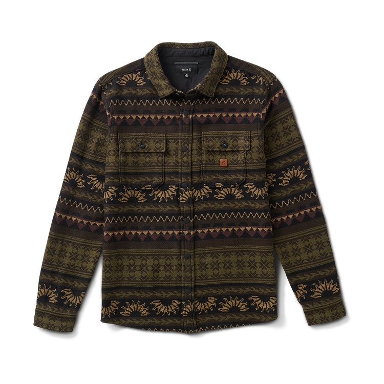 Roark Nordsman Jacquard Long Sleeve Flannel - Dark Military - Sun Diego Boardshop