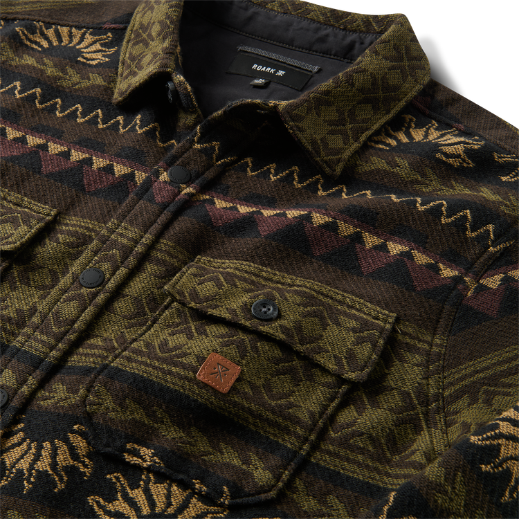 Roark Nordsman Jacquard Long Sleeve Flannel - Dark Military - Sun Diego Boardshop