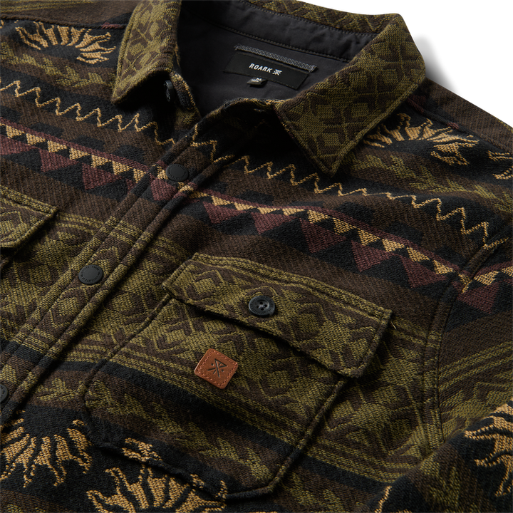 Roark Nordsman Jacquard Long Sleeve Flannel - Dark Military - Sun Diego Boardshop