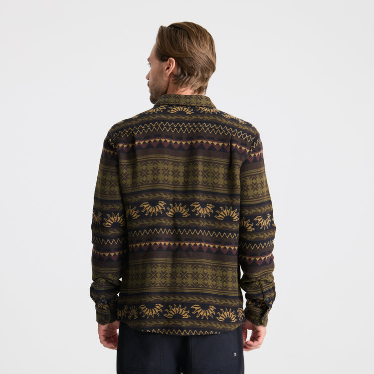 Roark Nordsman Jacquard Long Sleeve Flannel - Dark Military - Sun Diego Boardshop