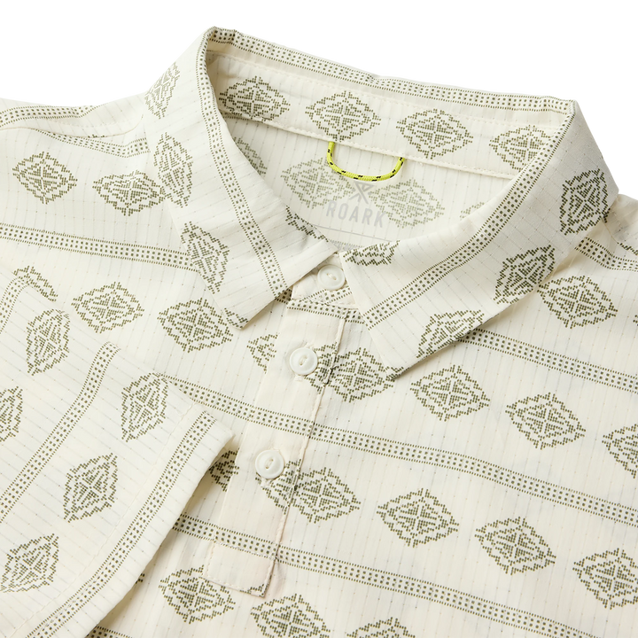 Roark Men's Bless Up Breathable Stretch Polo Shirt - Unbleached