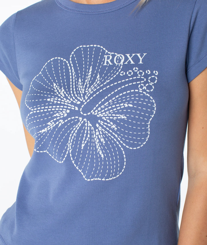 Roxy Women's Stitched Bloom 90S Baby Tee - Wild Wind Stitched Bloom - Sun Diego Boardshop