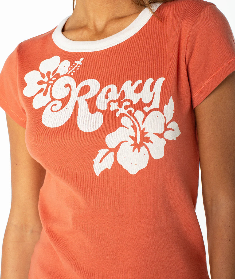 Roxy Hibiscus View 90S Baby Tee - Ginger Spice - Sun Diego Boardshop