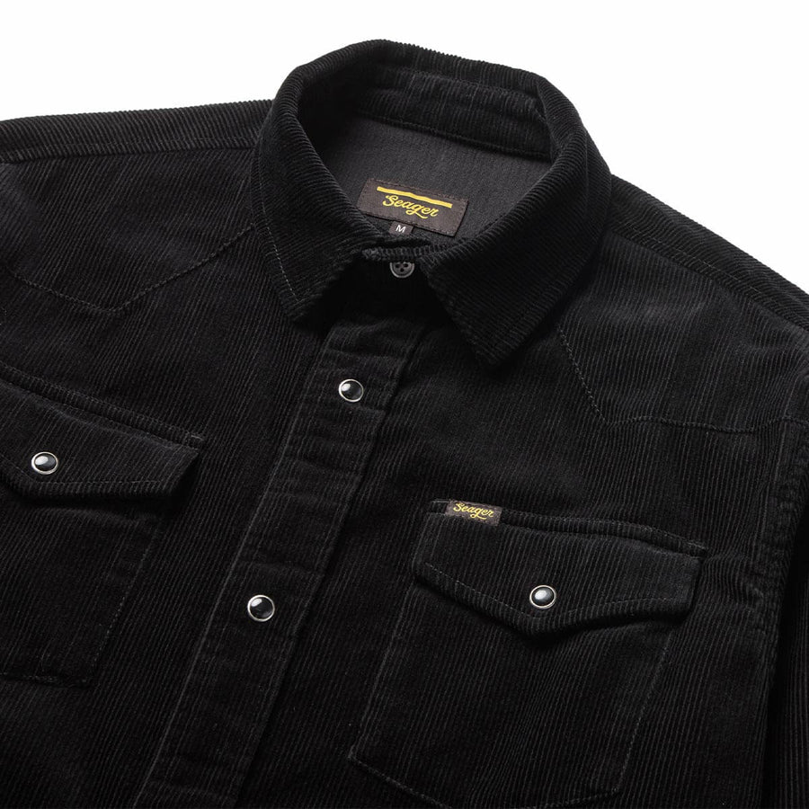 Seager Reagan Pearl Snap Corduroy - Black
