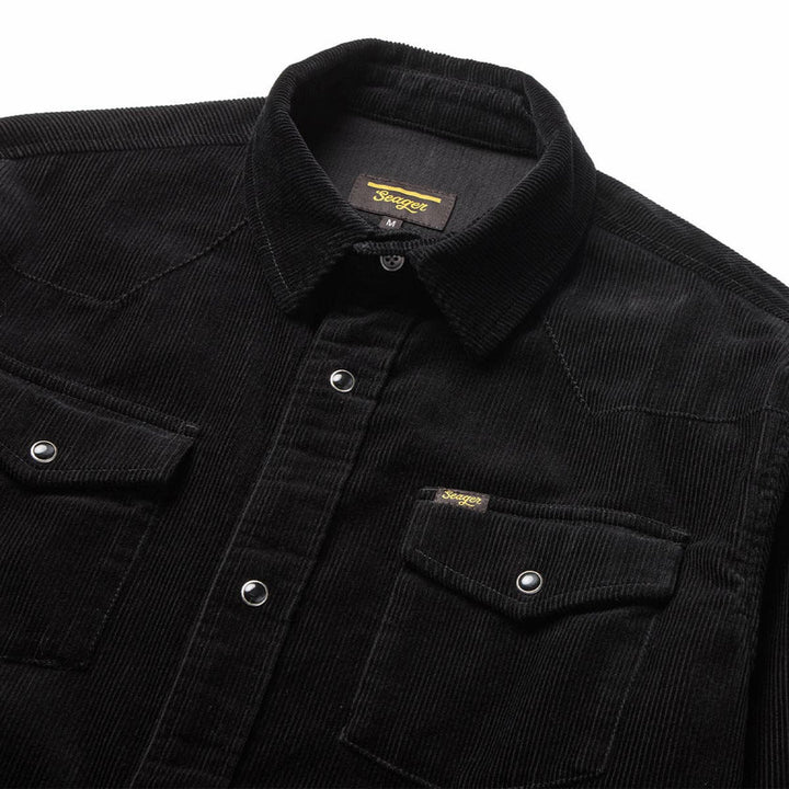Seager Reagan Pearl Snap Corduroy - Black