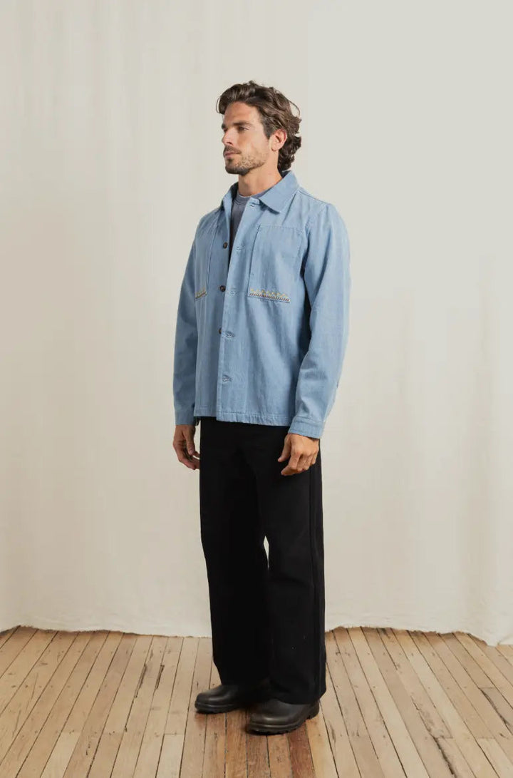 Rhythm Arguam Long Sleeve Overshirt - Stone Blue - Sun Diego Boardshop