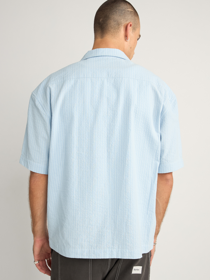Rhythm Relaxed Check Short Sleeve Shirt - Blue - Sun Diego Boardshop
