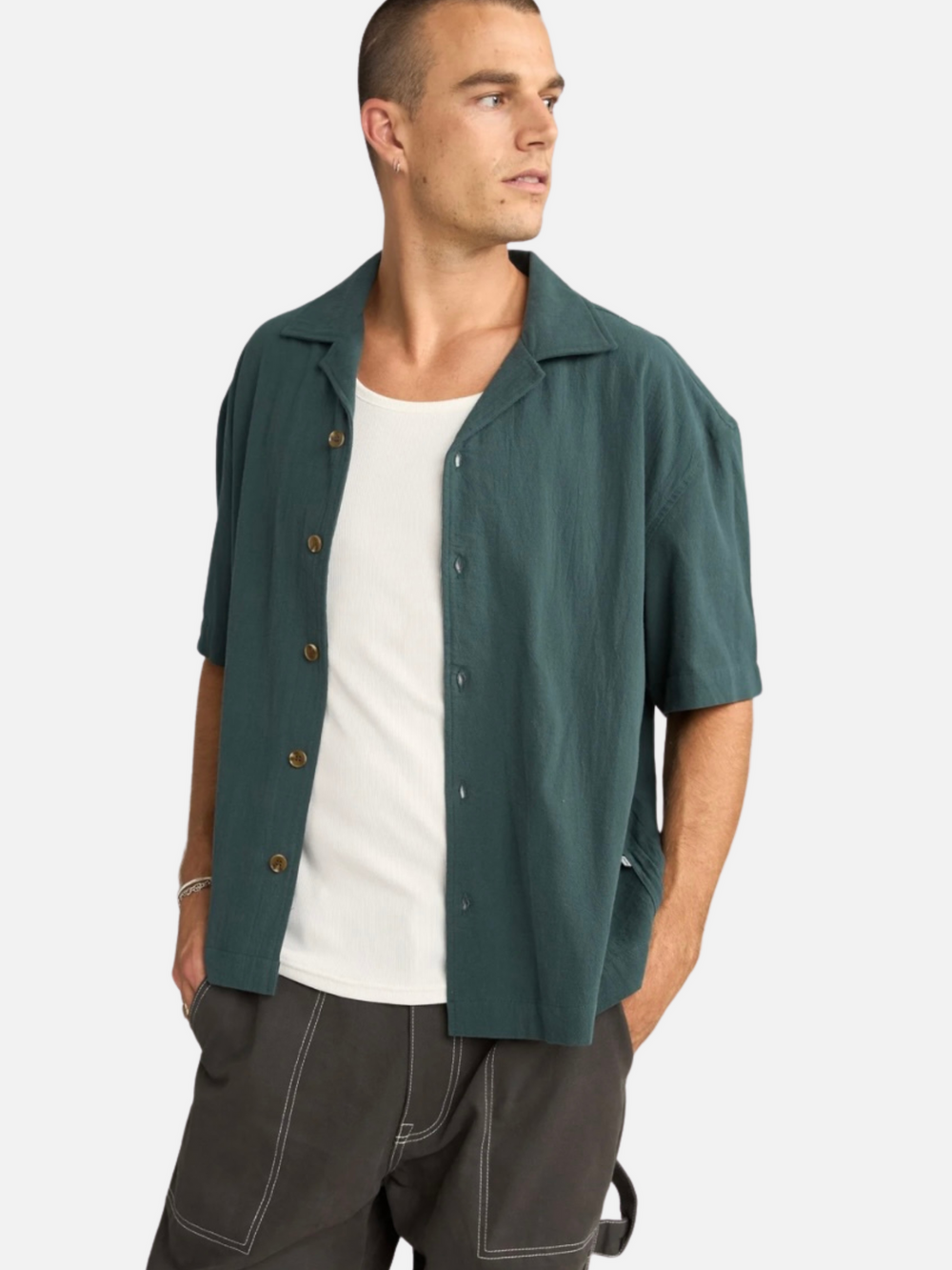 Rhythm Relaxed Texture Shirt - Teal - Sun Diego Boardshop