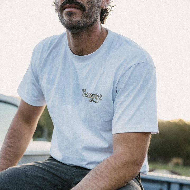 Seager Men's Russ Fill Tee - White - Sun Diego Boardshop