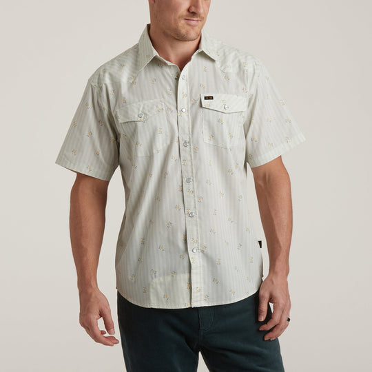 Howler Bros H Bar B Snapshirt - Vintage Grid Floral: Medium White - Sun Diego Boardshop
