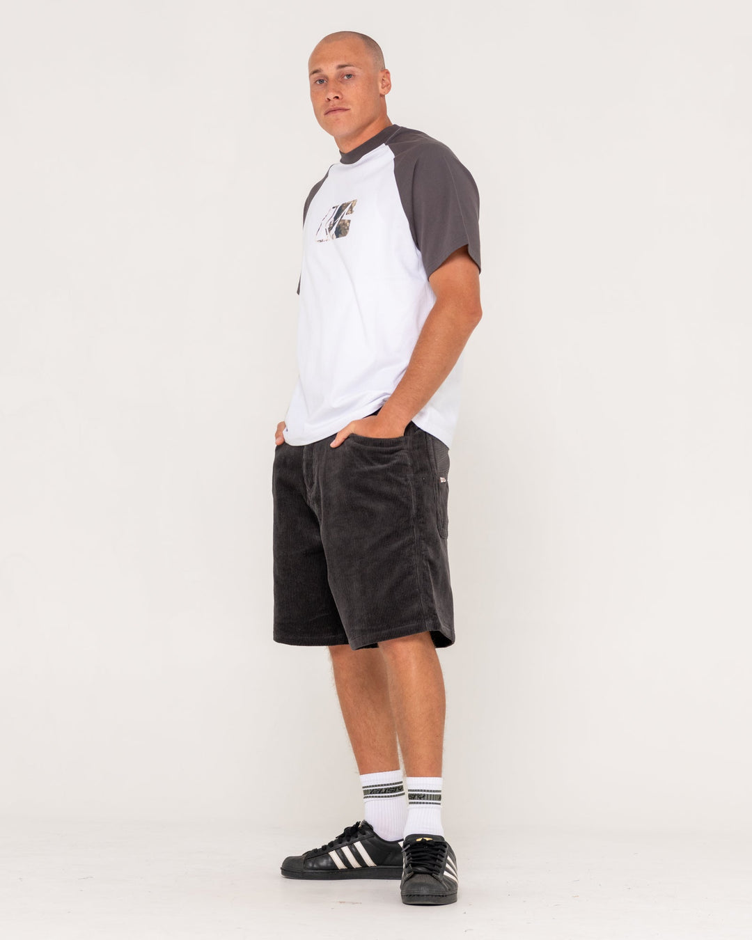 Rusty Men's Flip Daddy 22" Baggy Cord Short - Coal - Sun Diego Boardshop
