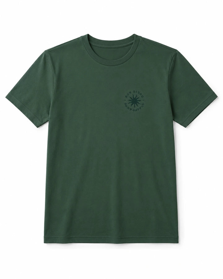 SunDiego Men's San Diego Surf Map Tee - Pigment Alpine Green