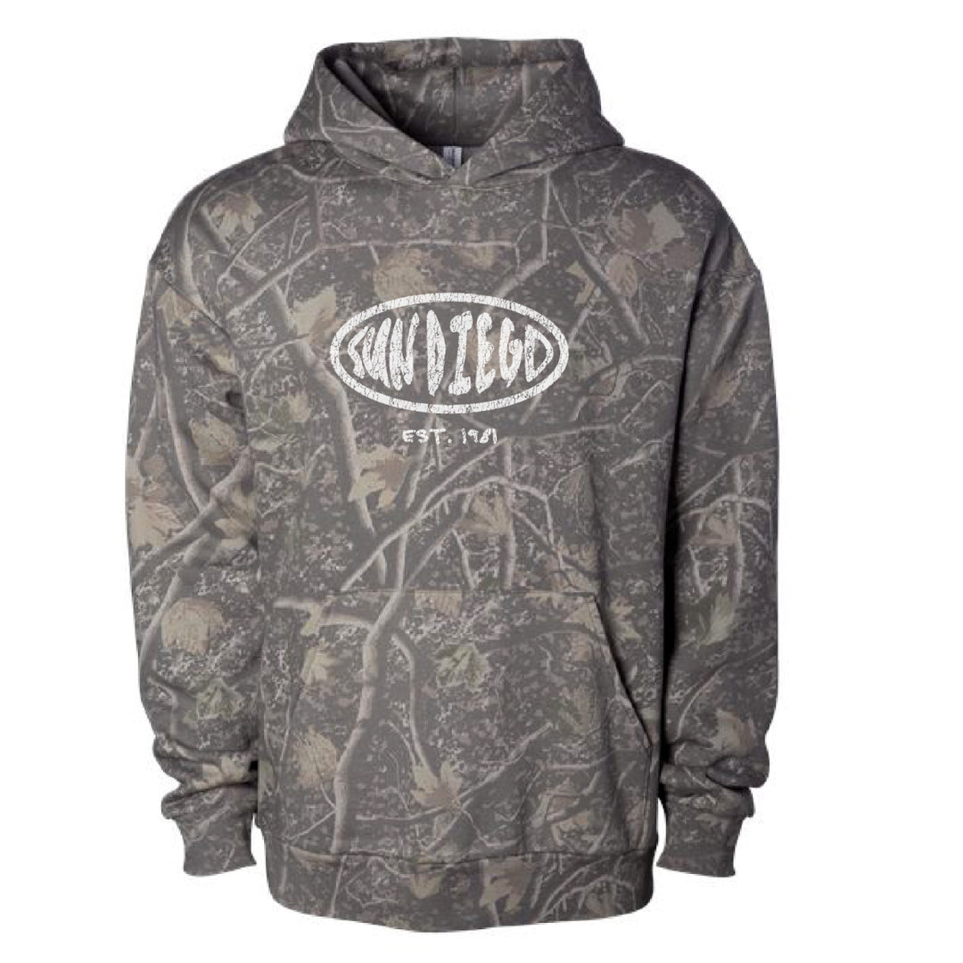 SunDiego Oval Deadwood Camo Sweatshirt - Camo/White