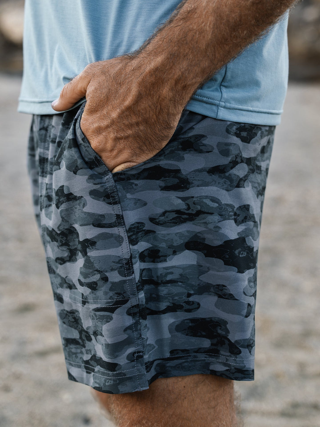 Free Fly Bamboo Lined Active Breeze Short 5.5" - Seasmoke Camo Black - Sun Diego Boardshop