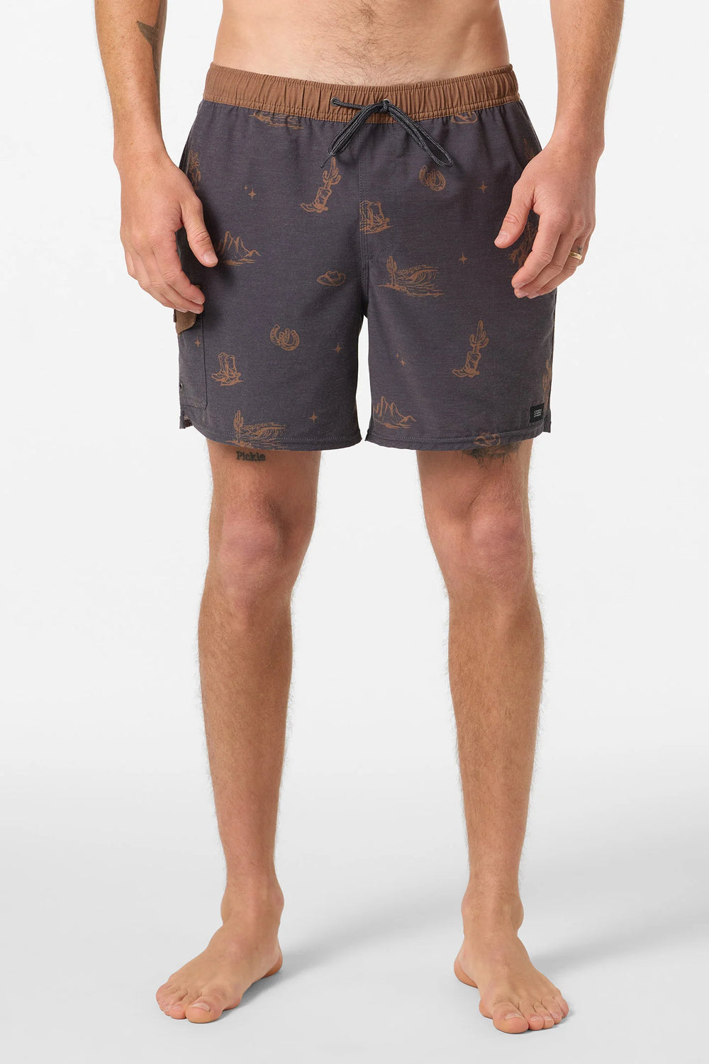 O`Neill Hermosa Retro 17" Elastic Waist Swim Trunks - Phantom - Sun Diego Boardshop