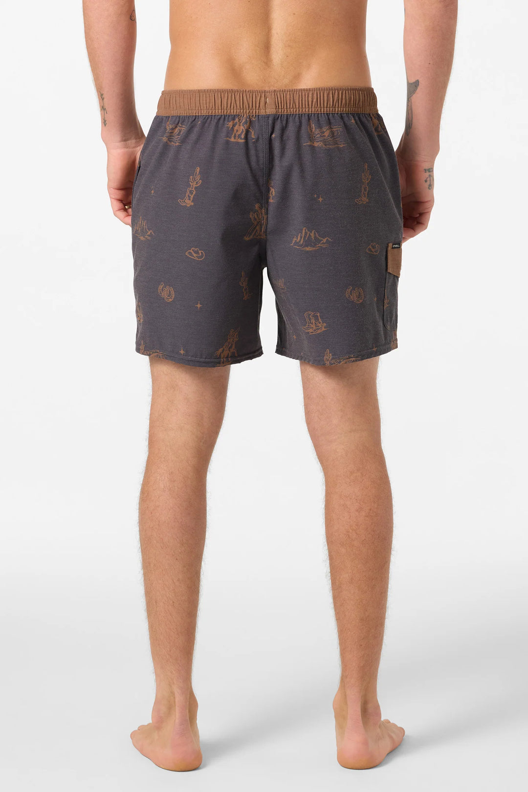 O`Neill Hermosa Retro 17" Elastic Waist Swim Trunks - Phantom - Sun Diego Boardshop