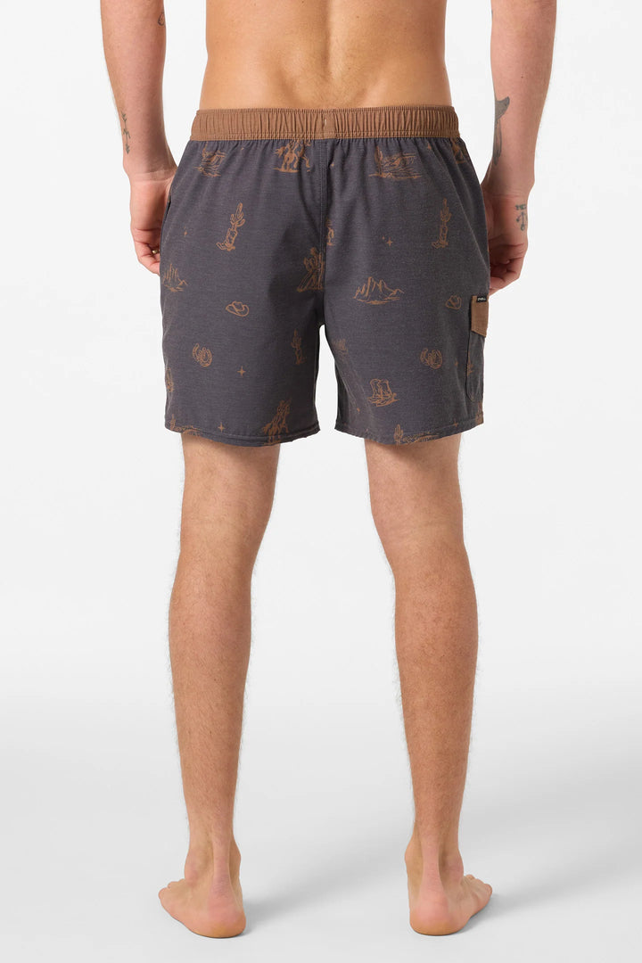 O`Neill Hermosa Retro 17" Elastic Waist Swim Trunks - Phantom - Sun Diego Boardshop