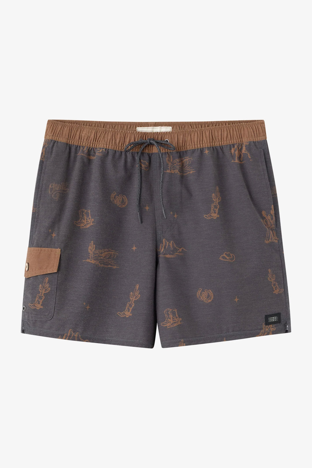 O`Neill Hermosa Retro 17" Elastic Waist Swim Trunks - Phantom - Sun Diego Boardshop