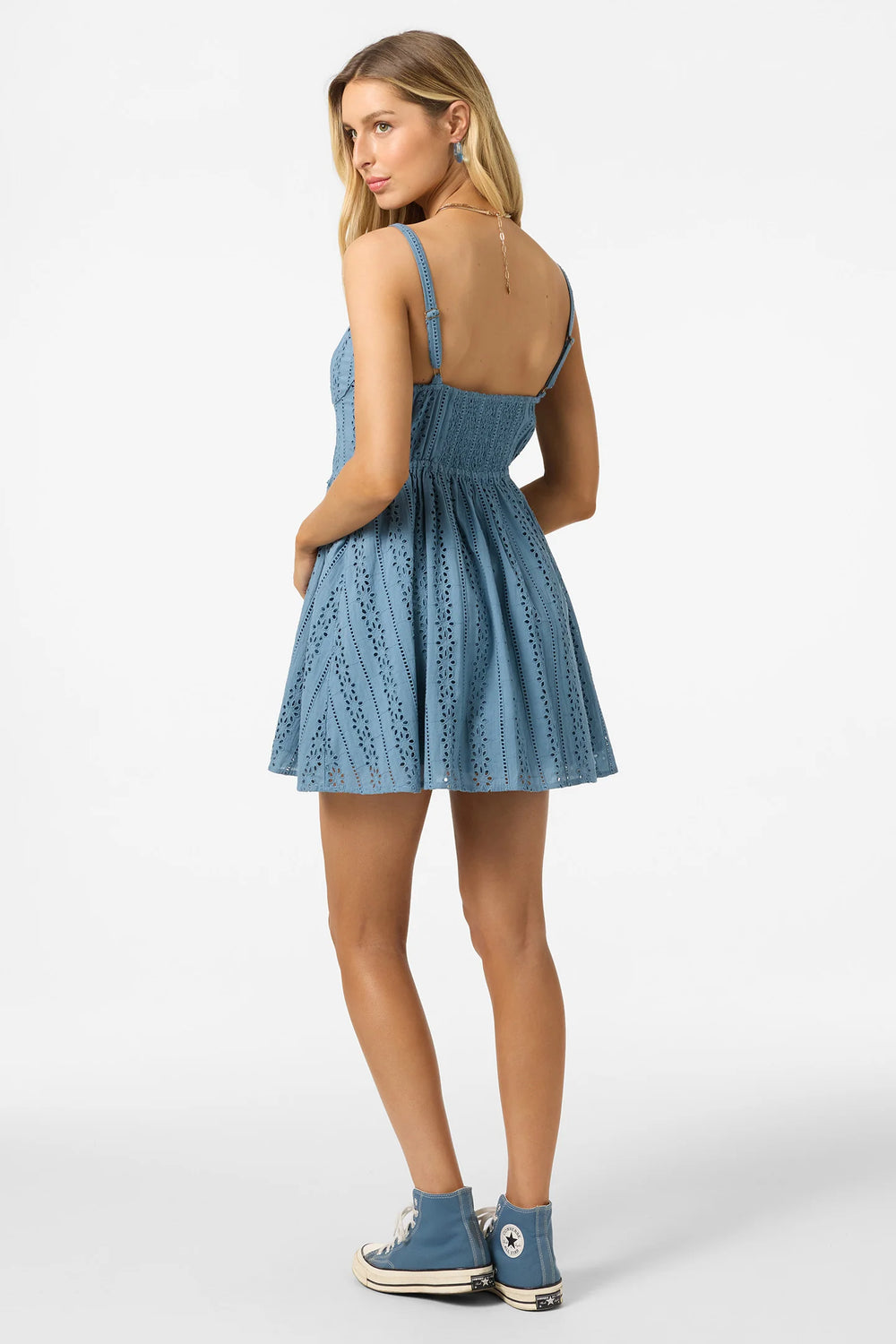 O`Neill Camden Embroidered Mini Dress - Provincial Blue - Sun Diego Boardshop