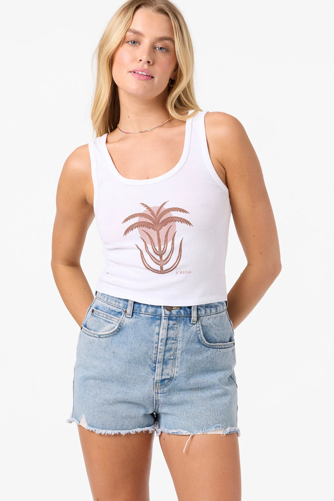 O`Neill Palm Sun Scoop Neck Tank - White - Sun Diego Boardshop