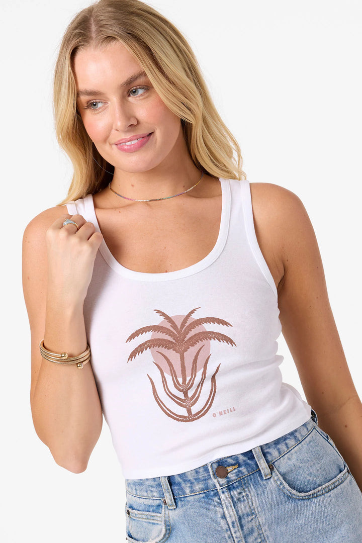 O`Neill Palm Sun Scoop Neck Tank - White - Sun Diego Boardshop