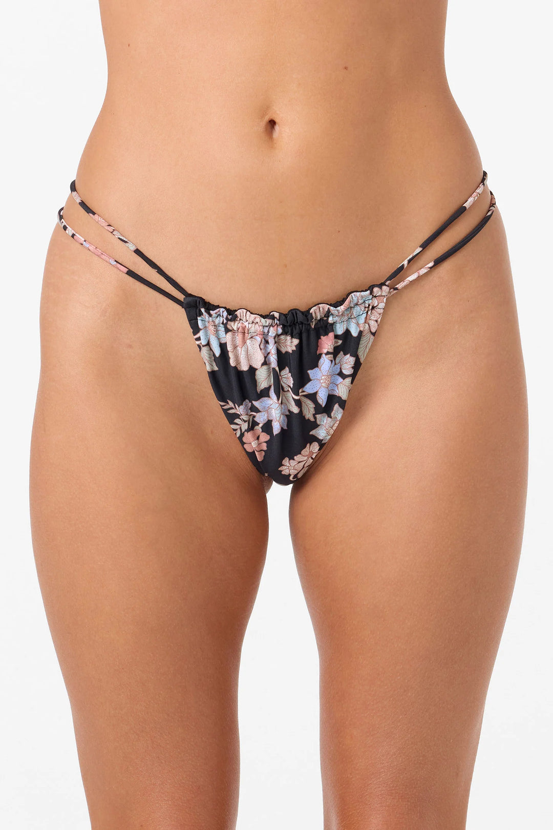 O`Neill Bali Floral Palos Verdes Skimpy Bottoms - Black - Sun Diego Boardshop